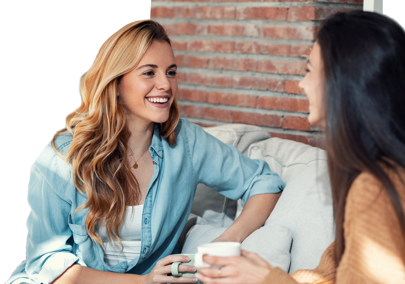 a friendly chat over coffee